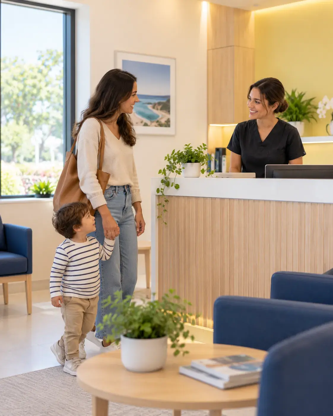 Reception and waiting area at Eglinton Dental Care
